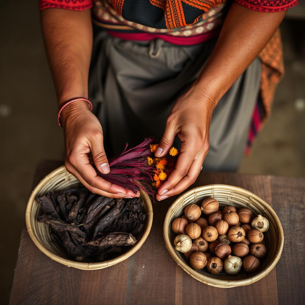 Natural dye portrait